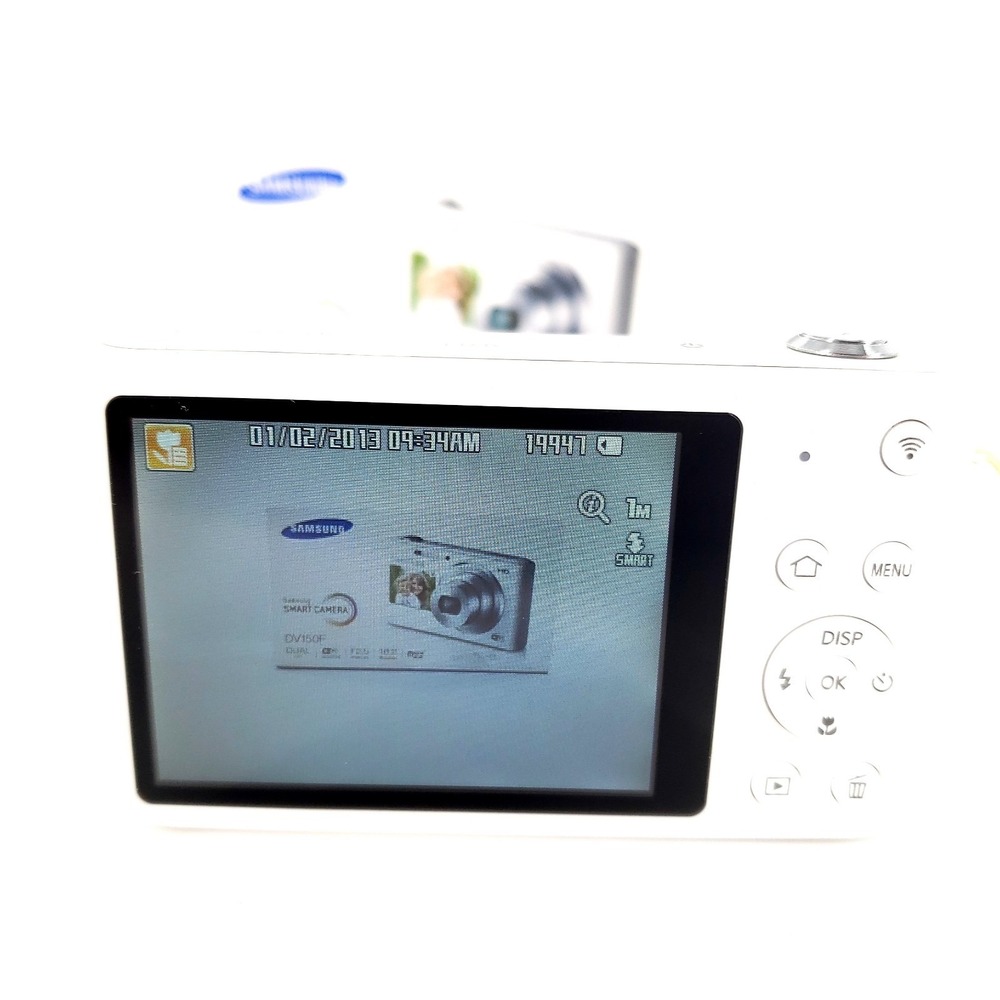 Samsung DualView DV150F 16.2MP Digital Camera White Complete In Box Tested Works - Picture 10 of 14